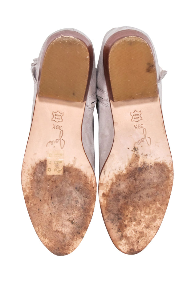 Current Boutique-Joie - Beige Ruffle side Trim Short Booties Sz 9.5
