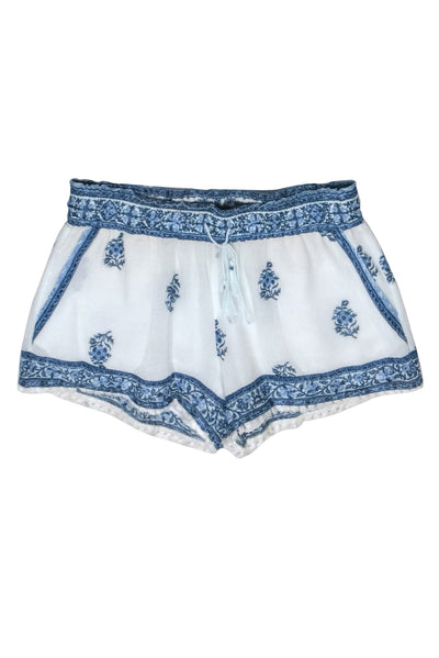 Current Boutique-Joie - Blue & White Boho Print Shorts Sz S