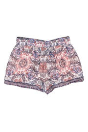 Current Boutique-Joie - Blue w/ Rust Boho-Print Shorts Sz S