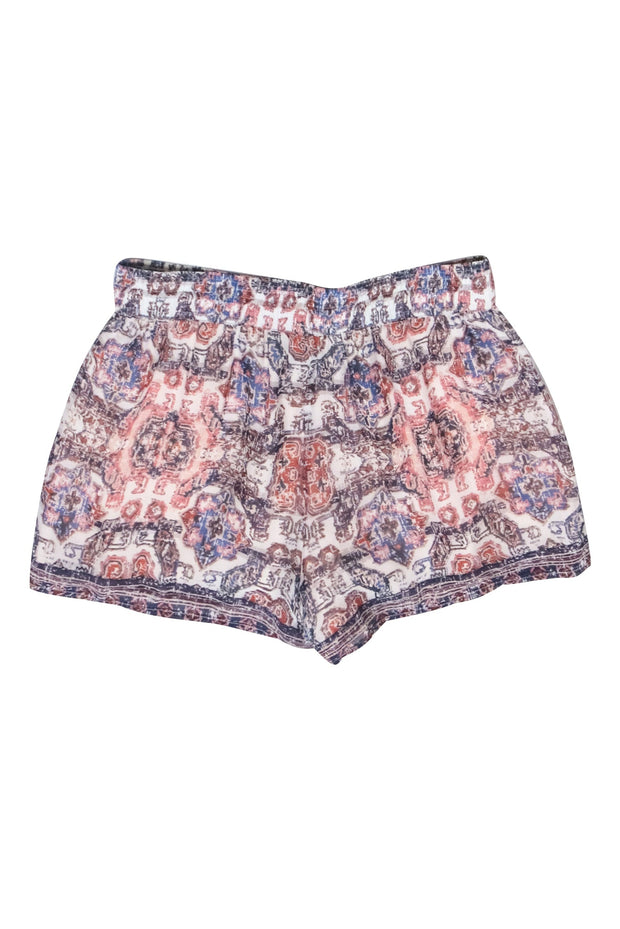 Current Boutique-Joie - Blue w/ Rust Boho-Print Shorts Sz S