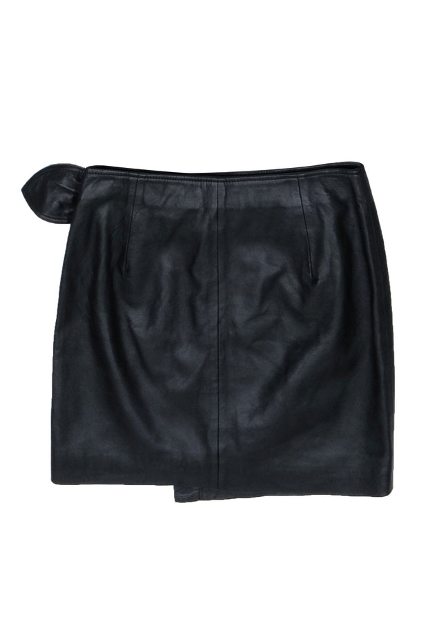 Current Boutique-Joie - Black Leather Wrap Skirt Sz 4