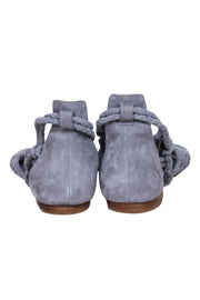 Current Boutique-Joie - Blue Sued Braided Wrap Around Sandal Sz 7.5