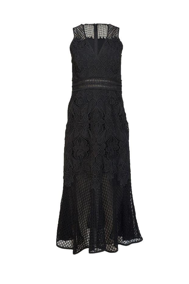 Jonathan Simkhai - Black Lace Sleeveless V-Neckline Formal Dress Sz 8 - Current Boutique