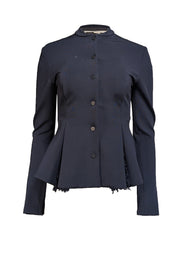 Jonathan Simkhai - Navy Mohair Trim Jacket Sz 2 - Current Boutique