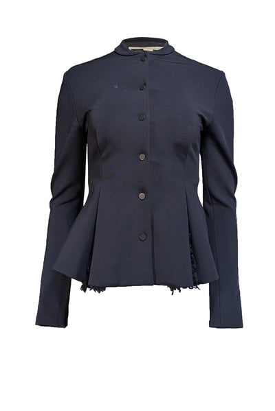 Jonathan Simkhai - Navy Mohair Trim Jacket Sz 2 - Current Boutique