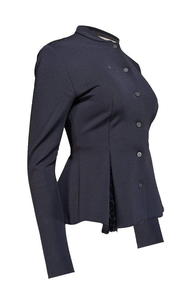 Jonathan Simkhai - Navy Mohair Trim Jacket Sz 2 - Current Boutique