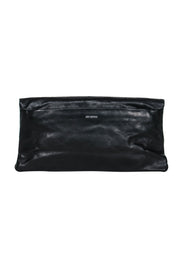 Current Boutique-Joy Gryson - Black Leather Clutch w/ Zipper Detail