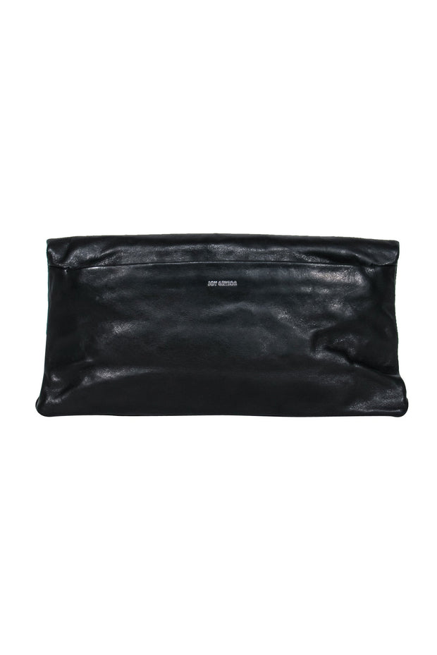 Current Boutique-Joy Gryson - Black Leather Clutch w/ Zipper Detail