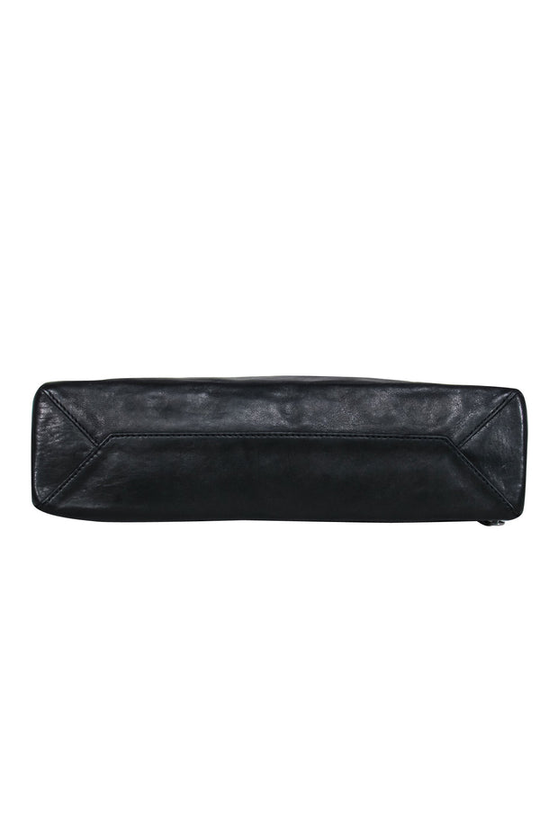 Current Boutique-Joy Gryson - Black Leather Clutch w/ Zipper Detail