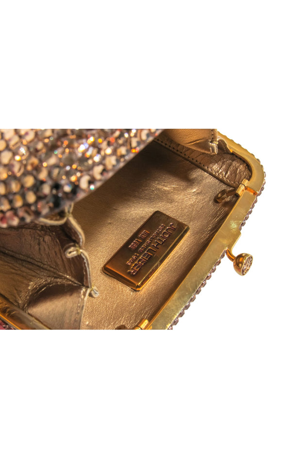 Current Boutique-Judith Leiber - Crystal Mini Clutch w/ Gold Chain Strap