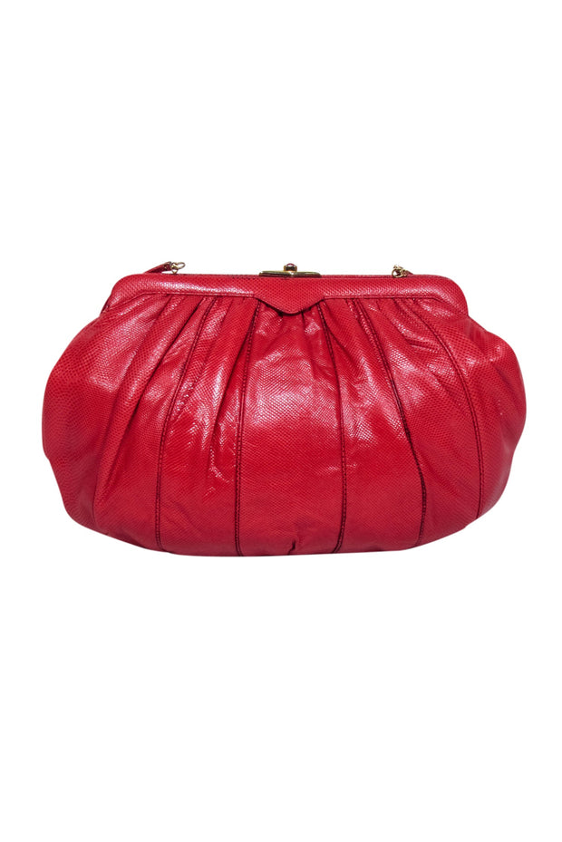 Current Boutique-Judith Leiber - Red Reptile Texture Crossbody Bad