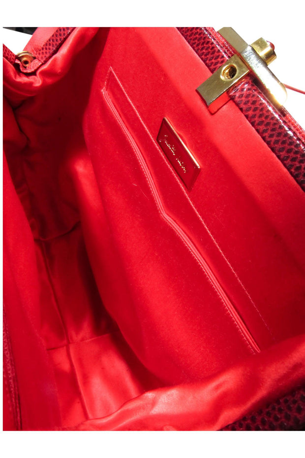 Current Boutique-Judith Leiber - Red Reptile Texture Crossbody Bad