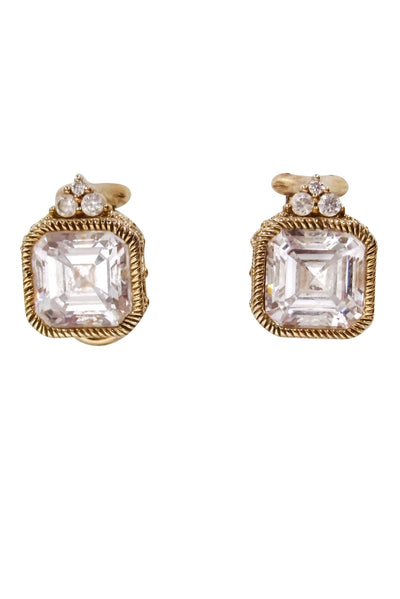 Current Boutique-Judith Ripka - 925 Sterling Silver Gold Plated Cubic Zirconia Earrings