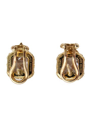 Current Boutique-Judith Ripka - 925 Sterling Silver Gold Plated Cubic Zirconia Earrings