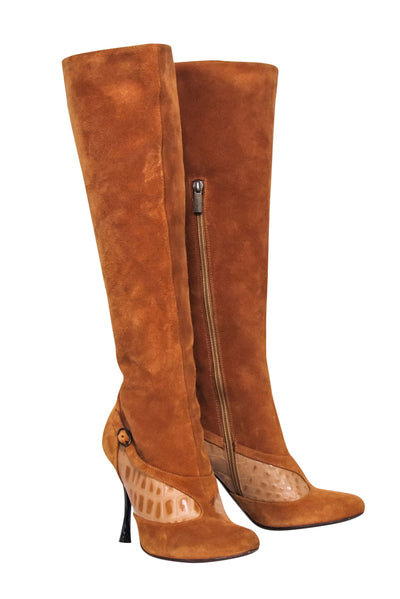 Current Boutique-Just Cavalli - Tan Suede Tall Boots Sz 8