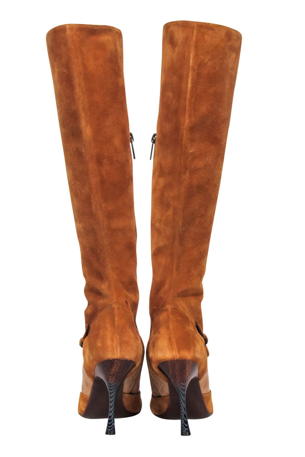 Current Boutique-Just Cavalli - Tan Suede Tall Boots Sz 8