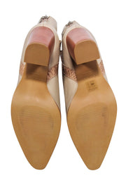 Current Boutique-Kaanas - Beige Pebbled Leather Heeled Western Boots Sz 8