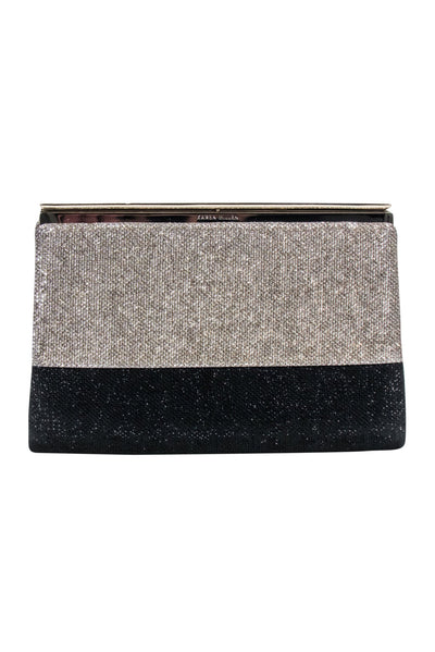 Current Boutique-Karen Millen - Gold & Black Glitter Clutch