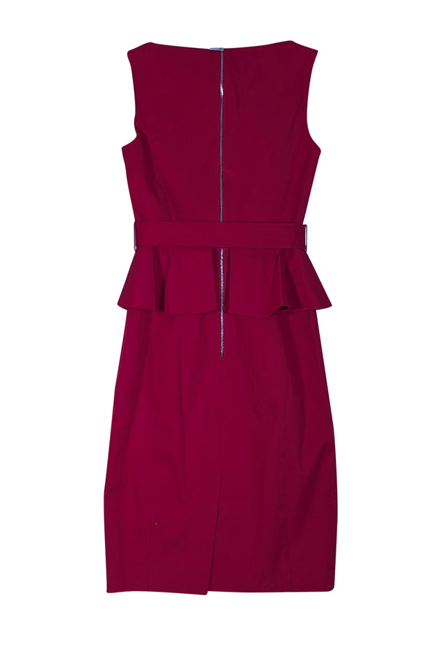 Current Boutique-Karen Millen - Red Sleeveless Peplum Dress Sz 2