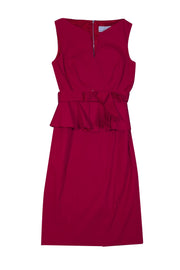 Current Boutique-Karen Millen - Red Sleeveless Peplum Dress Sz 2