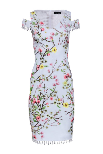 Current Boutique-Karen Millen - Light Blue Floral Cold Shoulder Sz 6