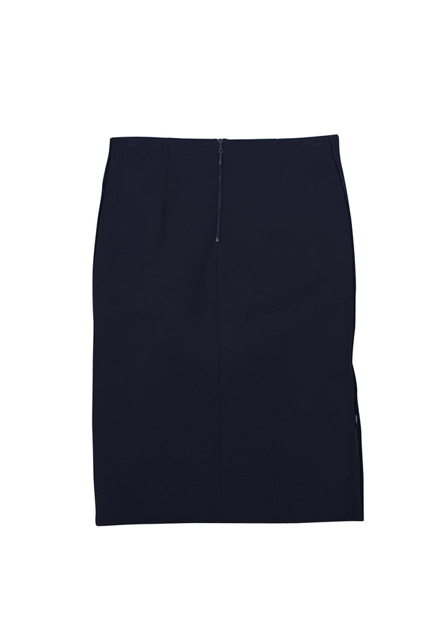 Karolina Zmarlak - Black Mesh Pencil Skirt w/ Zipper Side Slits Sz M - Current Boutique