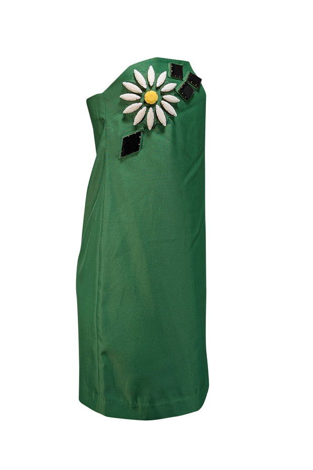 Current Boutique-Karta - Green Strapless Beaded Mini Dress Sz M