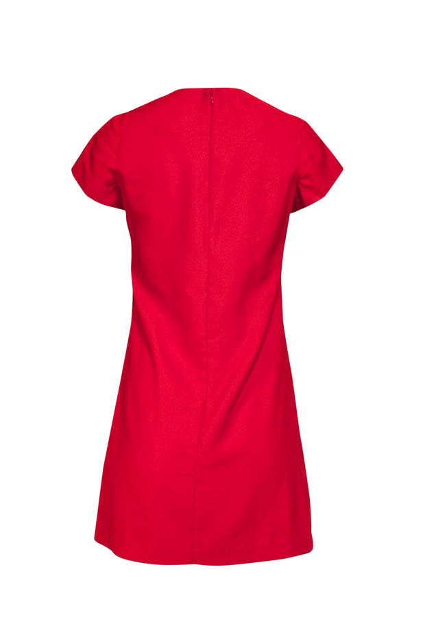 Current Boutique-Karta - Red Beaded Cap Sleeve Shift Dress Sz S
