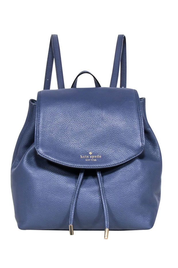 Current Boutique-Kate Spade - Navy Leather Fold-Over Backpack