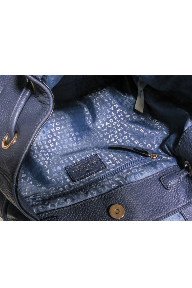 Current Boutique-Kate Spade - Navy Leather Fold-Over Backpack