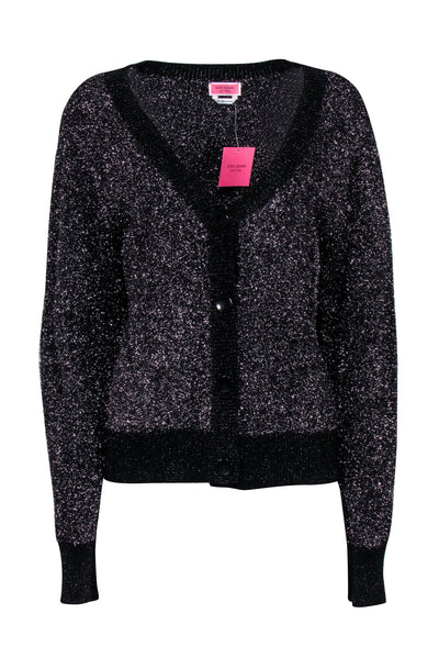 Current Boutique-Kate Spade - Black Metallic Sparkle Cardigan Sz XL
