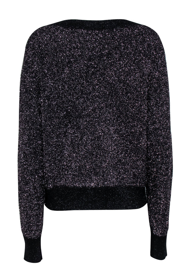 Current Boutique-Kate Spade - Black Metallic Sparkle Cardigan Sz XL