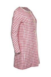 Current Boutique-Kate Spade - Pink & White Tweed Coat w/ Metallic Threading Sz XS