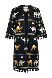 Current Boutique-Kate Spade - Black & Gold "Spice Things Up Camel Coat" Sz 4