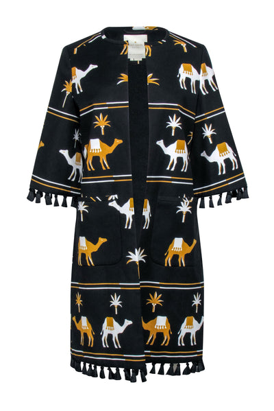 Current Boutique-Kate Spade - Black & Gold "Spice Things Up Camel Coat" Sz 4