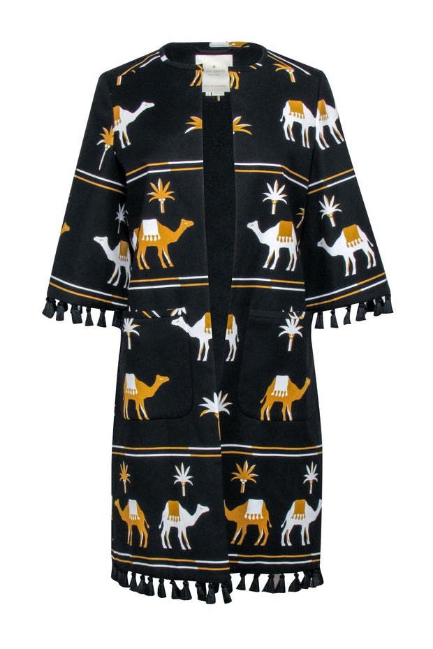 Current Boutique-Kate Spade - Black & Gold "Spice Things Up Camel Coat" Sz 4