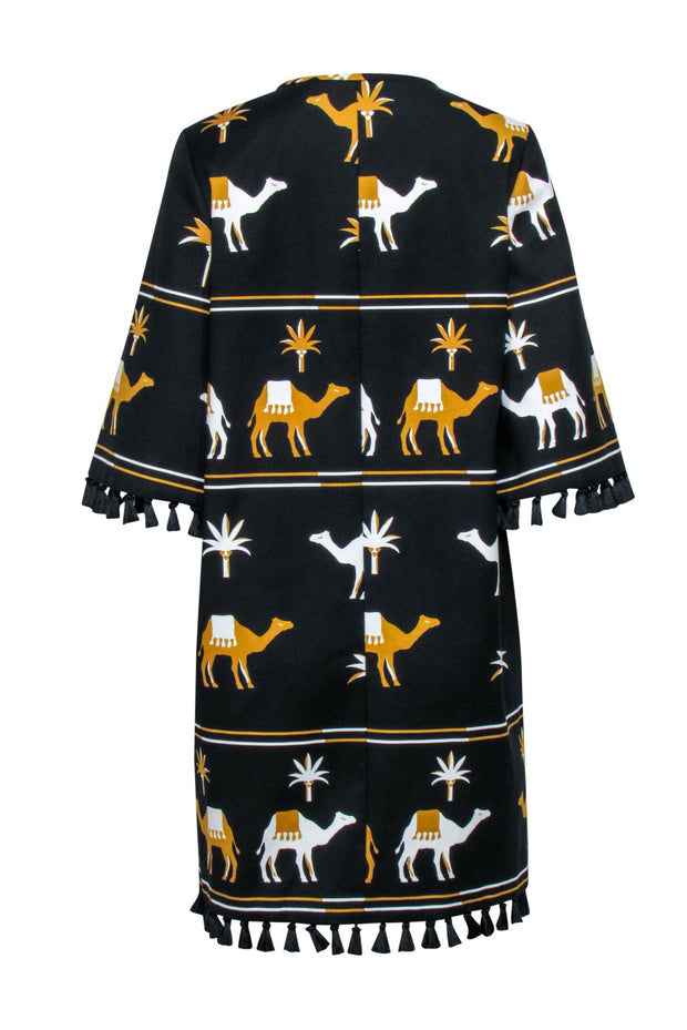 Current Boutique-Kate Spade - Black & Gold "Spice Things Up Camel Coat" Sz 4
