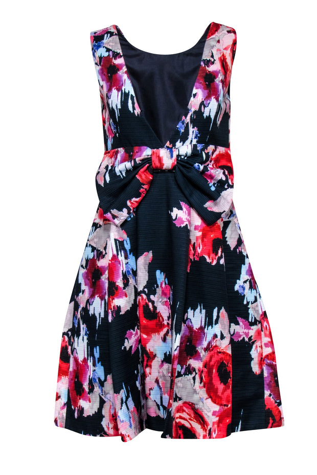 Current Boutique-Kate Spade - Navy & Multi Color Floral Print Sleeveless Dress Sz 4