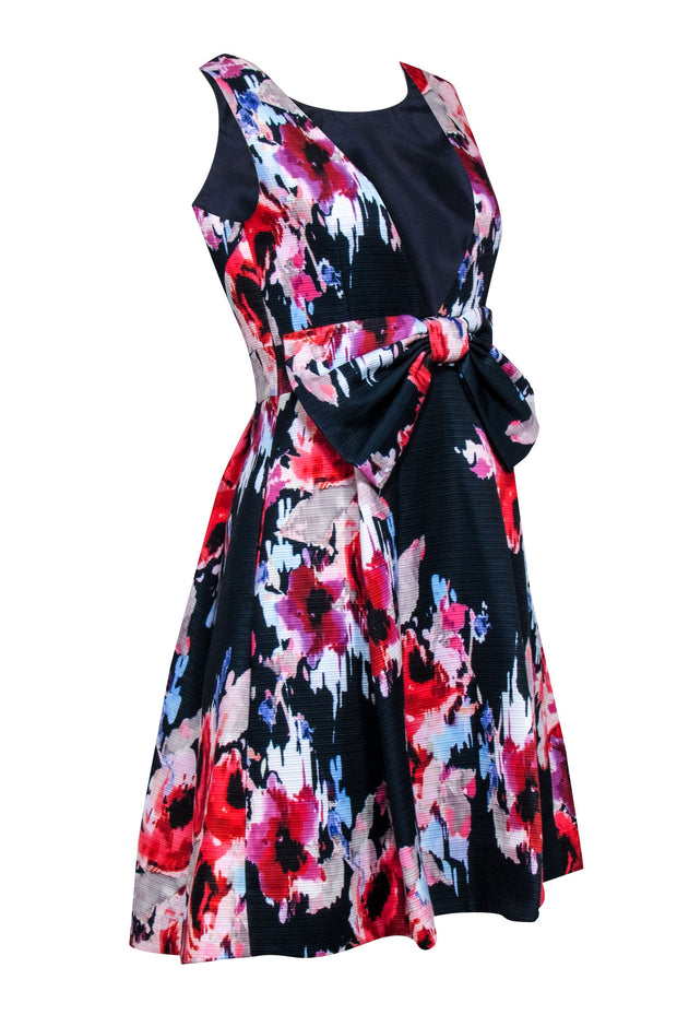 Current Boutique-Kate Spade - Navy & Multi Color Floral Print Sleeveless Dress Sz 4