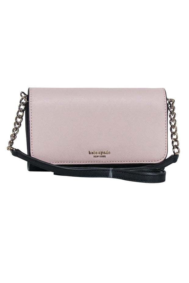 Current Boutique-Kate Spade - Beige & Black Saffiano Leather Crossbody Bag