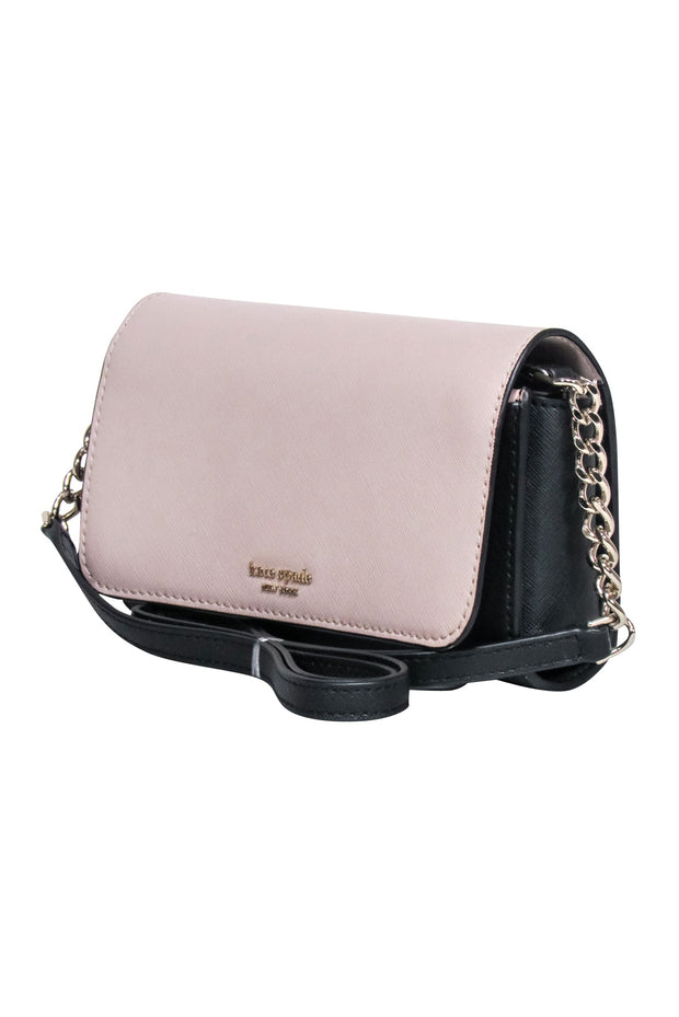 Current Boutique-Kate Spade - Beige & Black Saffiano Leather Crossbody Bag