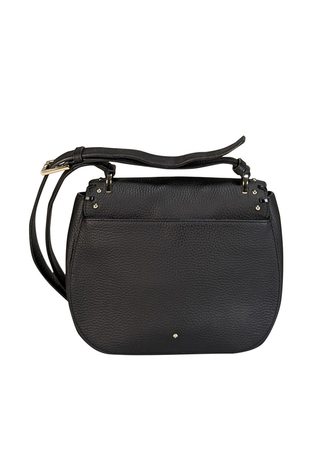 Current Boutique-Kate Spade - Black Pebbled Leather Crossbody w/ 3D Flowers