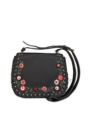 Current Boutique-Kate Spade - Black Pebbled Leather Crossbody w/ 3D Flowers