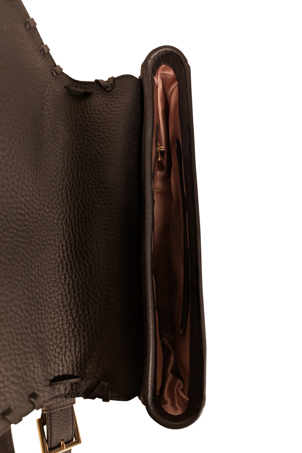 Current Boutique-Kate Spade - Black Pebbled Leather Crossbody w/ 3D Flowers