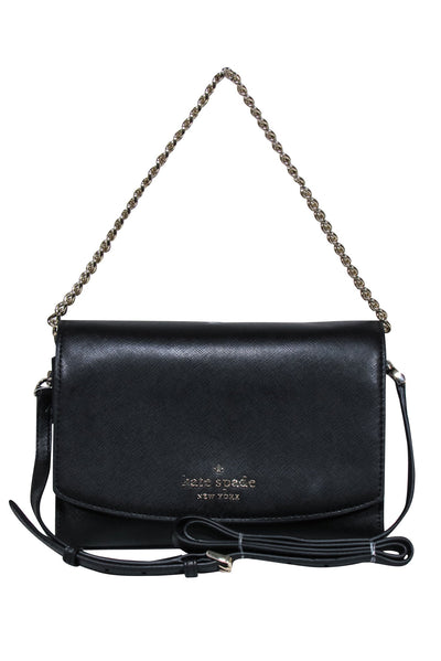 Current Boutique-Kate Spade - Black Saffiano Leather "Carson Convertible" Crossbody Bag
