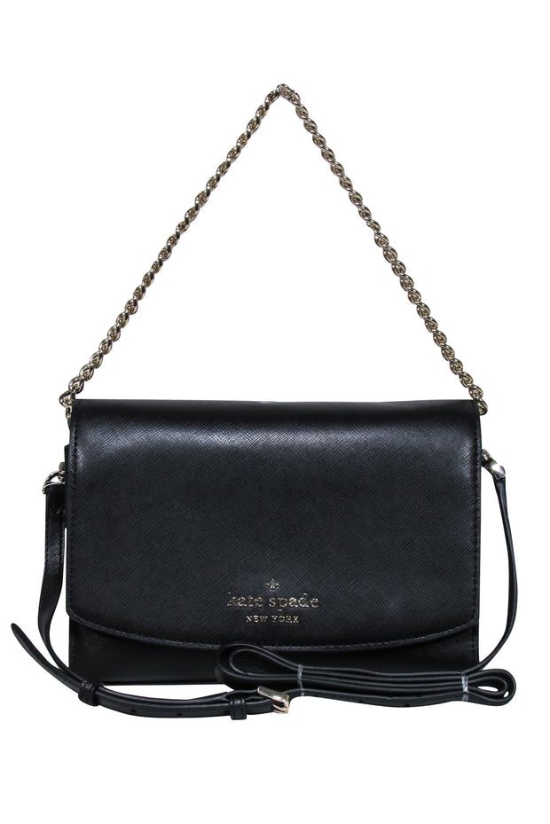Current Boutique-Kate Spade - Black Saffiano Leather "Carson Convertible" Crossbody Bag