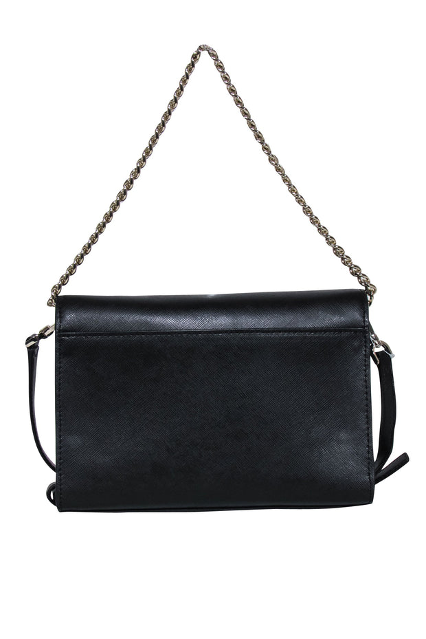 Current Boutique-Kate Spade - Black Saffiano Leather "Carson Convertible" Crossbody Bag