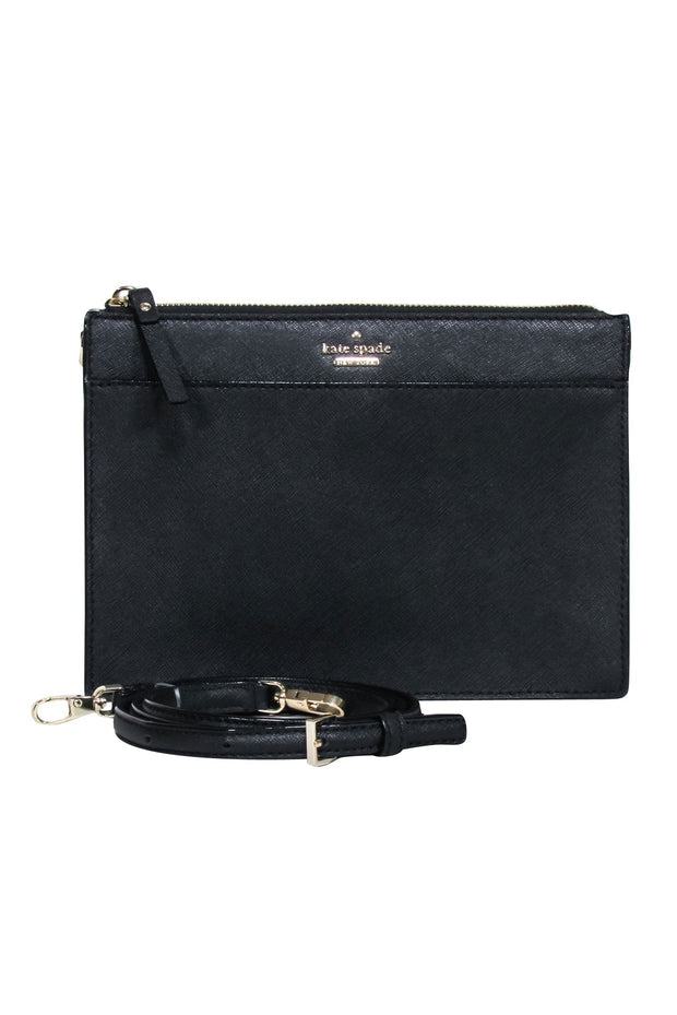 Current Boutique-Kate Spade - Black Saffiano Leather Rectangular Crossbody Bag