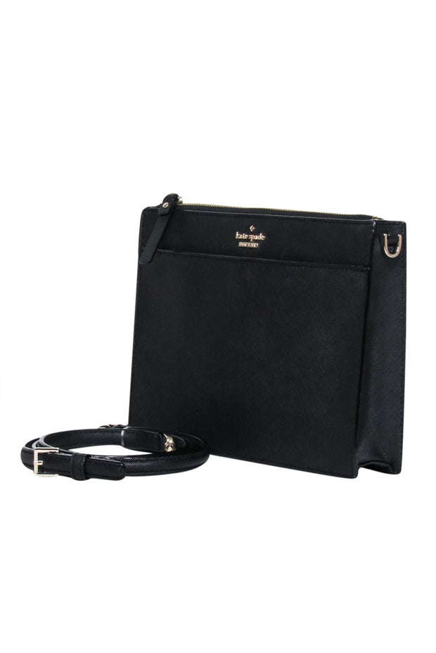 Current Boutique-Kate Spade - Black Saffiano Leather Rectangular Crossbody Bag
