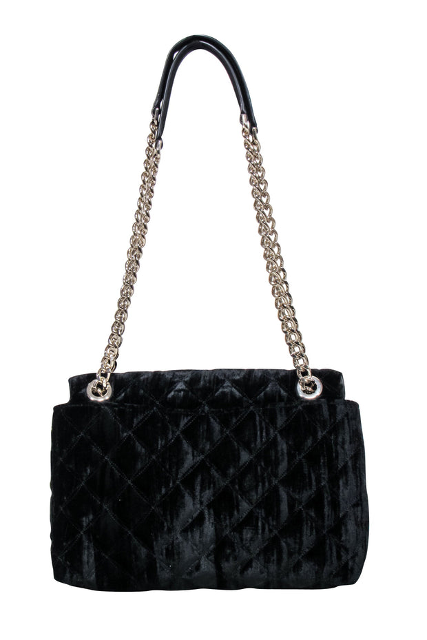 Current Boutique-Kate Spade - Black Velvet Quilted Crossbody Bag